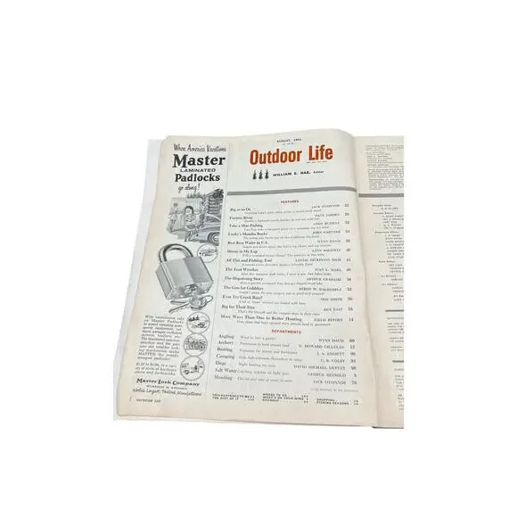 🧭 Outdoor Life Aug 1961 Vintage Magazine Canoe Cover + Trailster Ad Midcentury - Picture 3 of 3